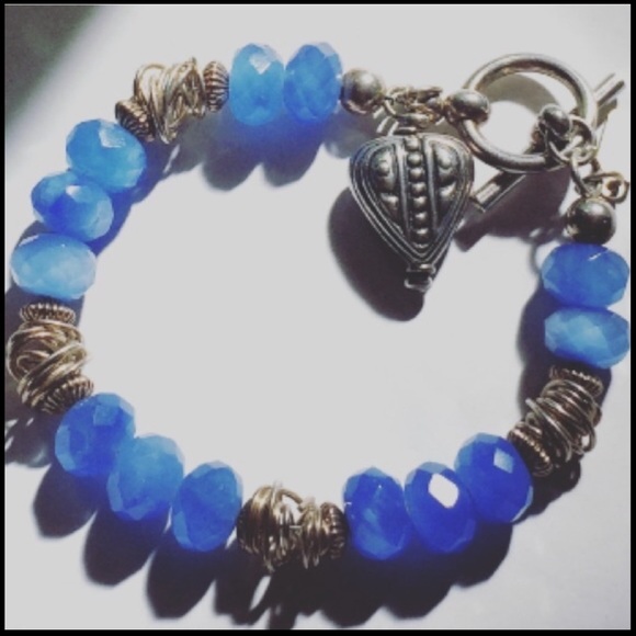 Handmade Chalcedony & Sterling Silver Bracelet - Picture 3 of 4